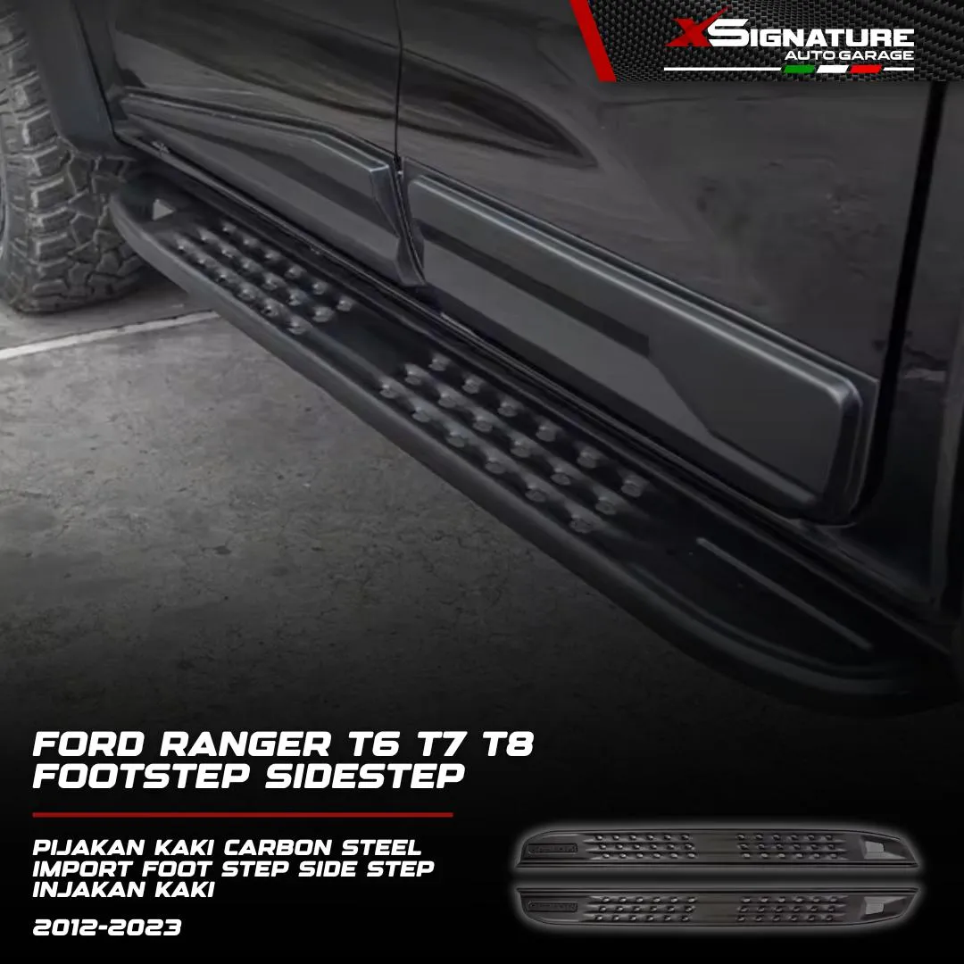 FORD RANGER T6 T7 T8 (2012-2023) FOOTSTEP SIDESTEP PIJAKAN KAKI CARBON STEEL IMPORT FOOT STEP SIDE STEP INJAKAN KAKI