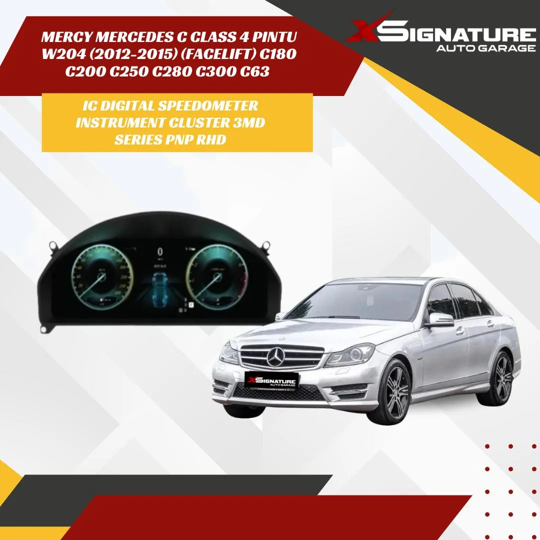 MERCY MERCEDES C CLASS 4 PINTU W204 (2012-2015) (FACELIFT) C180 C200 C250 C280 C300 C63 IC DIGITAL SPEEDOMETER INSTRUMENT CLUSTER 3MD SERIES PNP RHD