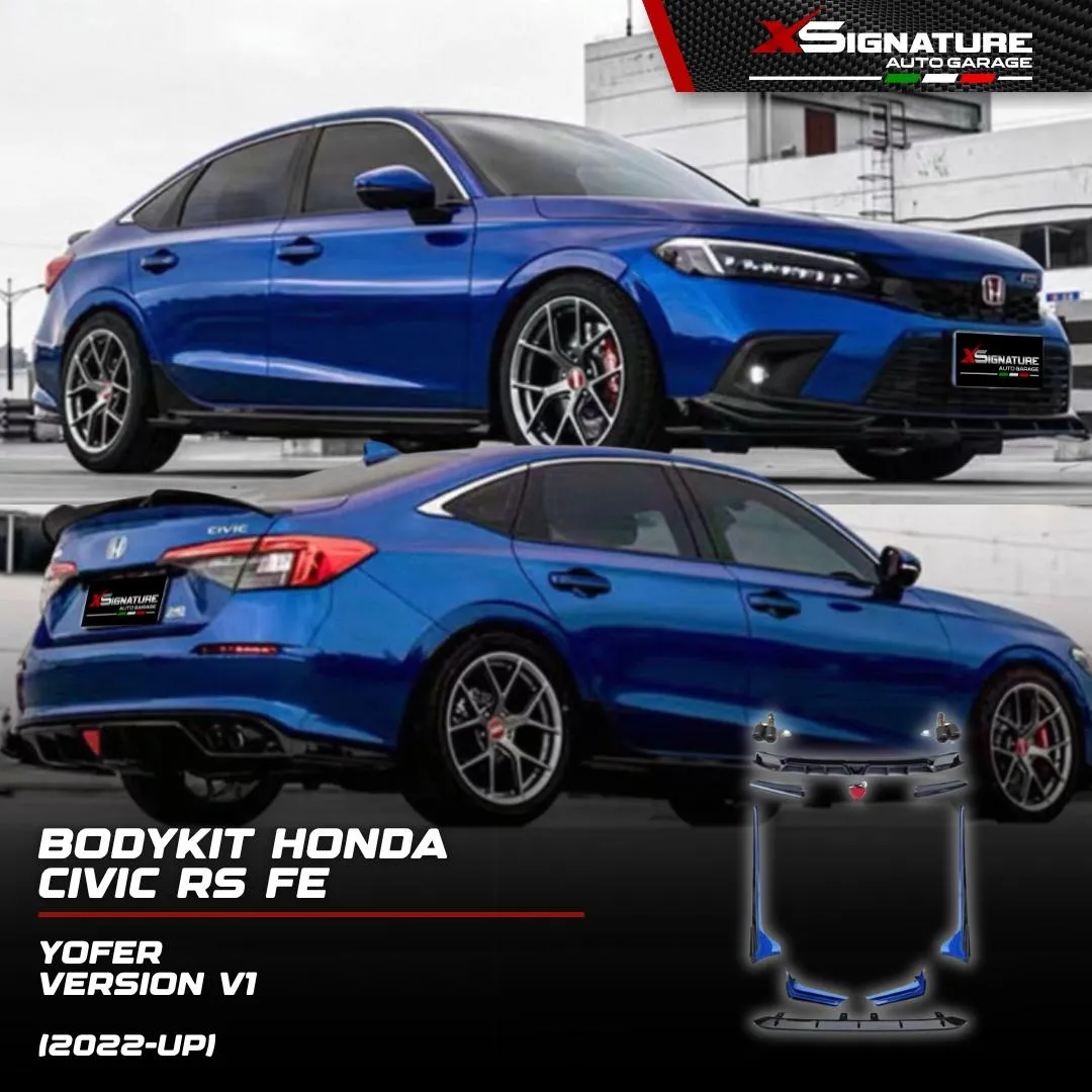 BODYKIT V1 YOFER VERSION 1 HONDA CIVIC TURBO RS (2022-UP) FE FE1 FE2 SEDAN COMPLETE SET ORIGINAL IMPORT YOFER