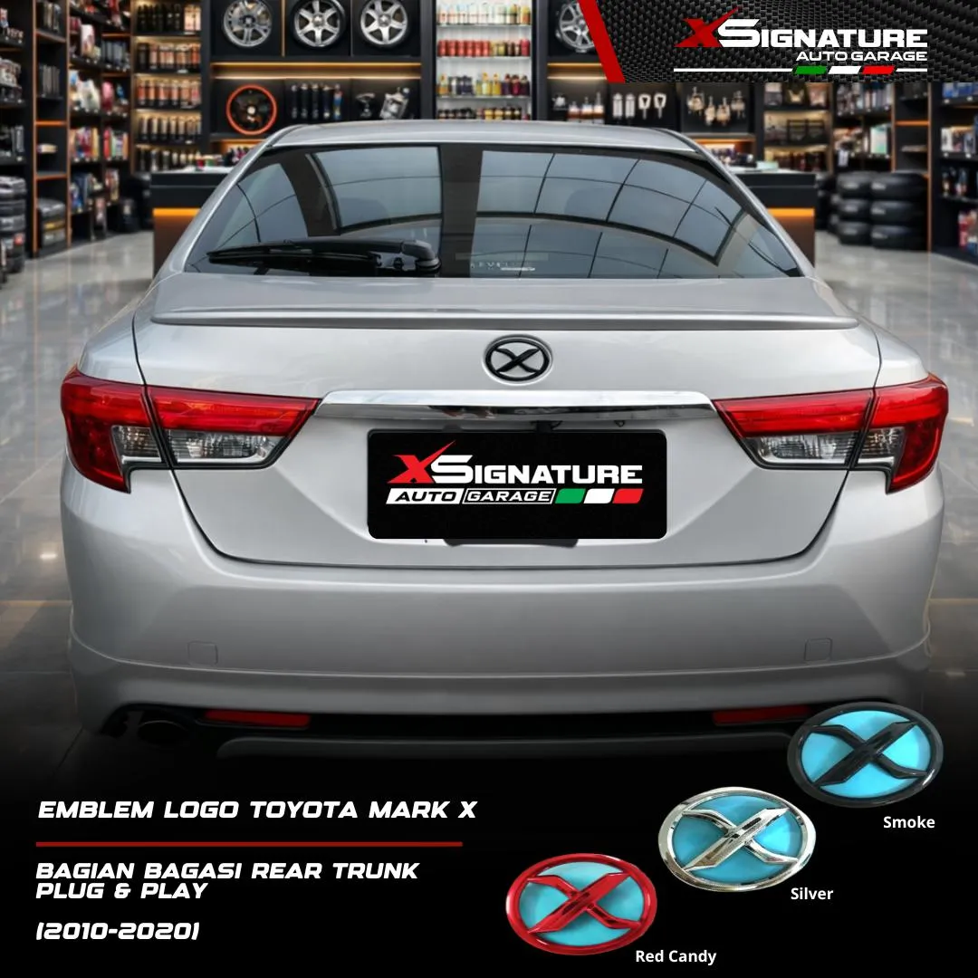 EMBLEM LOGO TOYOTA MARK X (2010-2020) BAGIAN BAGASI REAR TRUNK PLUG & PLAY