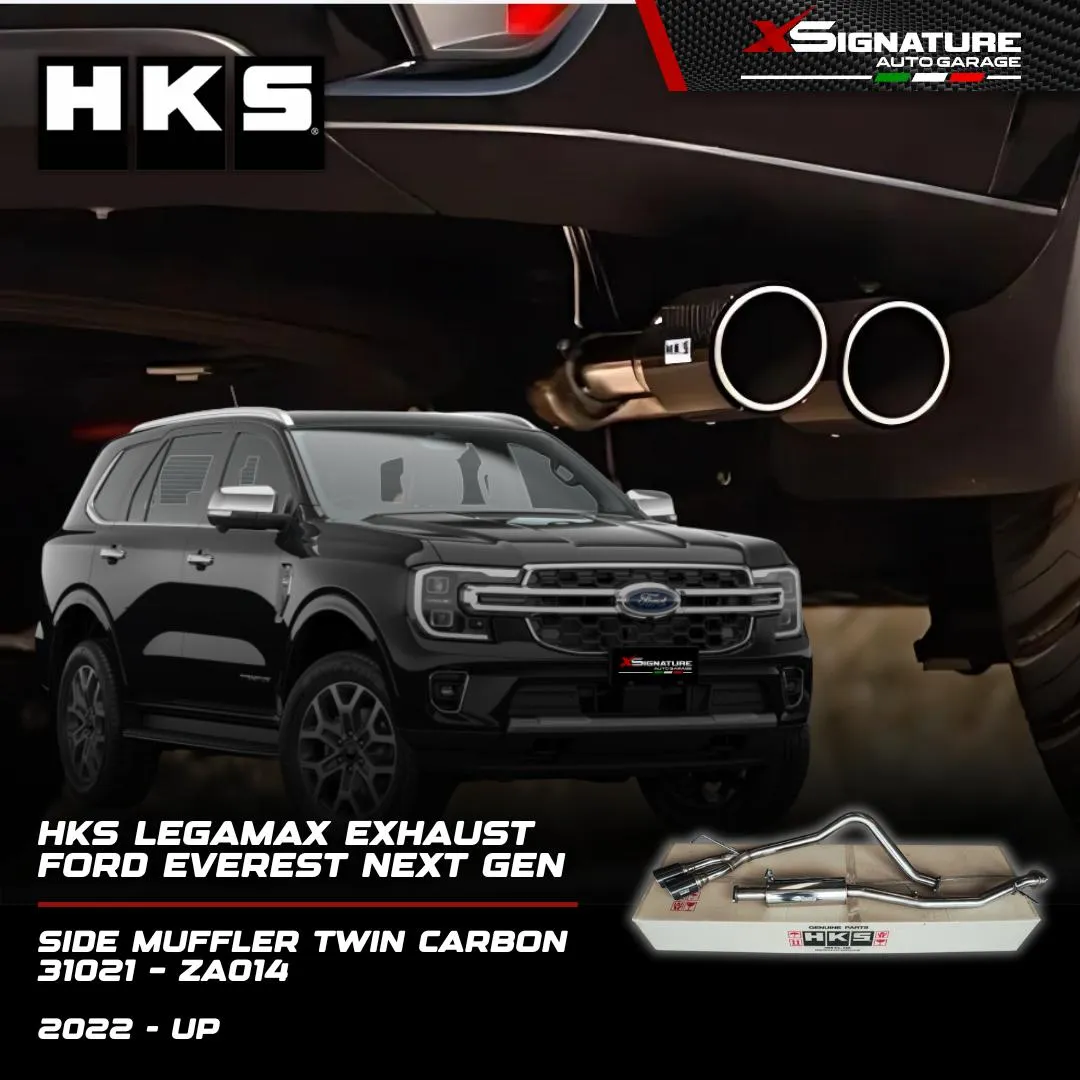 HKS EXHAUST FORD EVEREST NEXT GEN 2022+ LEGAMAX SIDE MUFFLER TWIN CARBON