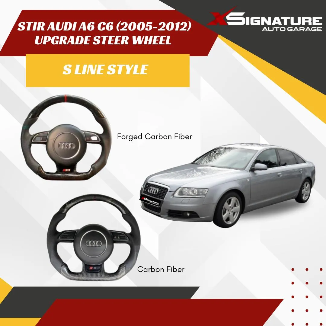 STIR AUDI A6 C6 2005-2012 UPGRADE STEER WHEEL S LINE STYLE CARBON