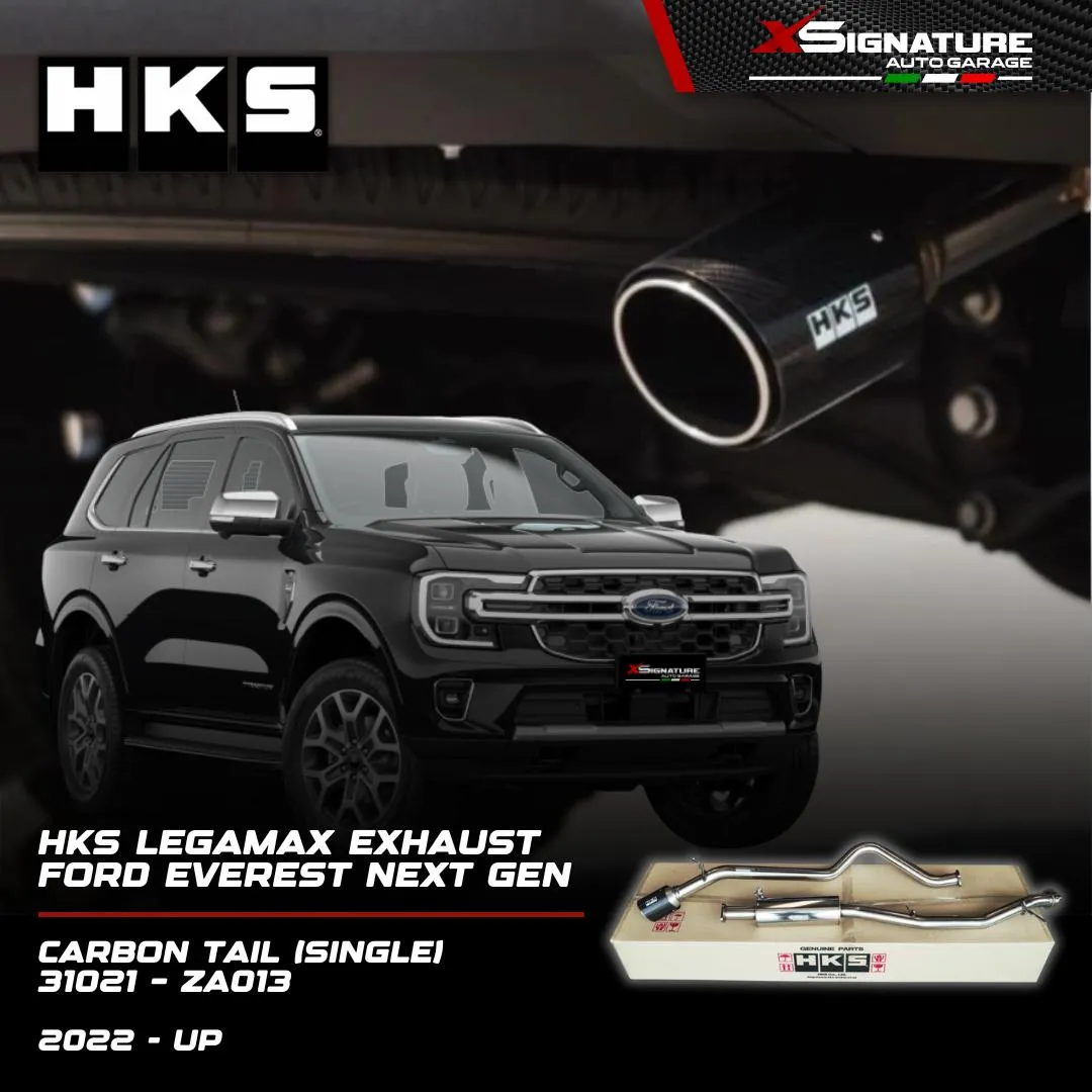 HKS EXHAUST FORD EVEREST NEXT GEN 2022+ MUFFLER CARBON FIBER TAIL SINGLE EXIT - LEGAMAX